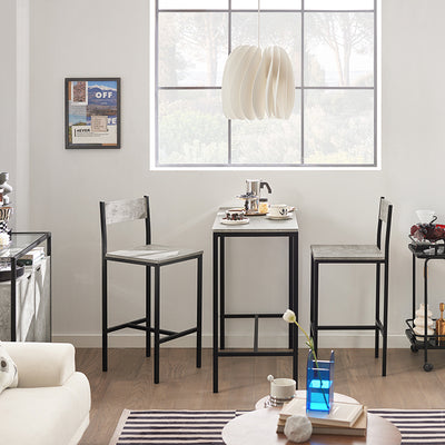 SoBuy | Bartisch mit 2 Hockern | Bartisch set | 3-teilig | OGT03-HG