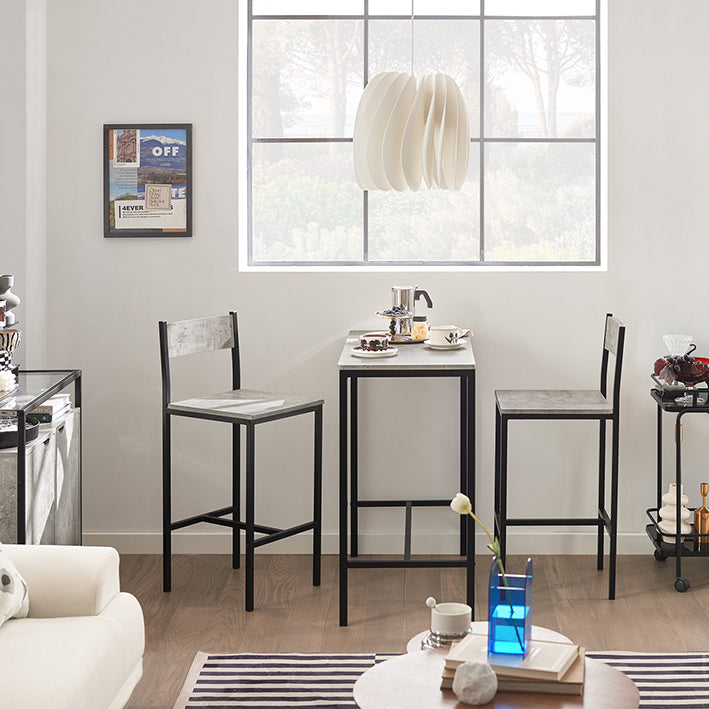 SoBuy | Bartisch mit 2 Hockern | Bartisch set | 3-teilig | OGT03-HG