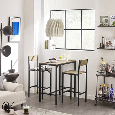 SoBuy | Bartisch mit 2 Hockern | Bartisch set | 3-teilig | OGT03-N