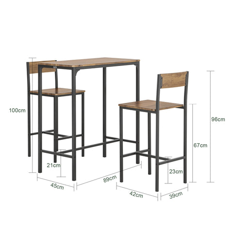 Sobuy | Bart stůl s 2 stoličkami | Bartisch set | 3-díl | OGT03-XL