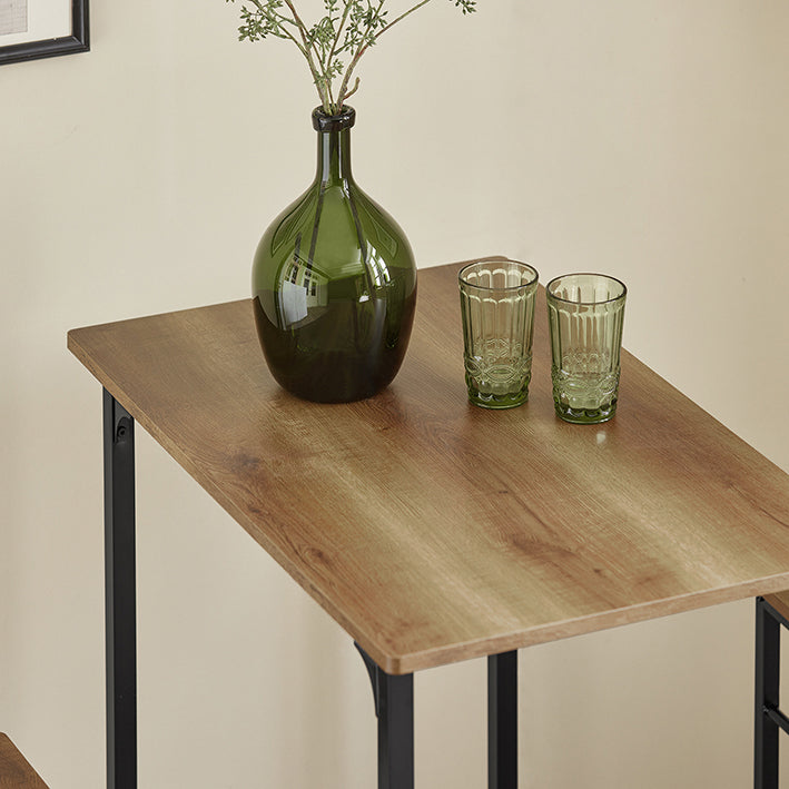 SoBuy | Bartisch mit 2 Hockern | Bartisch set | 3-teilig Bistrotisch | Vintage | OGT10-PF