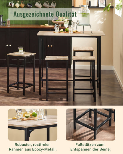 SoBuy | Bartisch mit 4 Hockern | Bartisch set | 5-teilig | OGT11-N