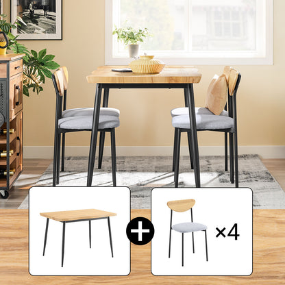 SoBuy | 5-teilig Esstisch mit 4 Stühlen | Bistrotisch | Sitzgruppe | Küchentisch | OGT52-N