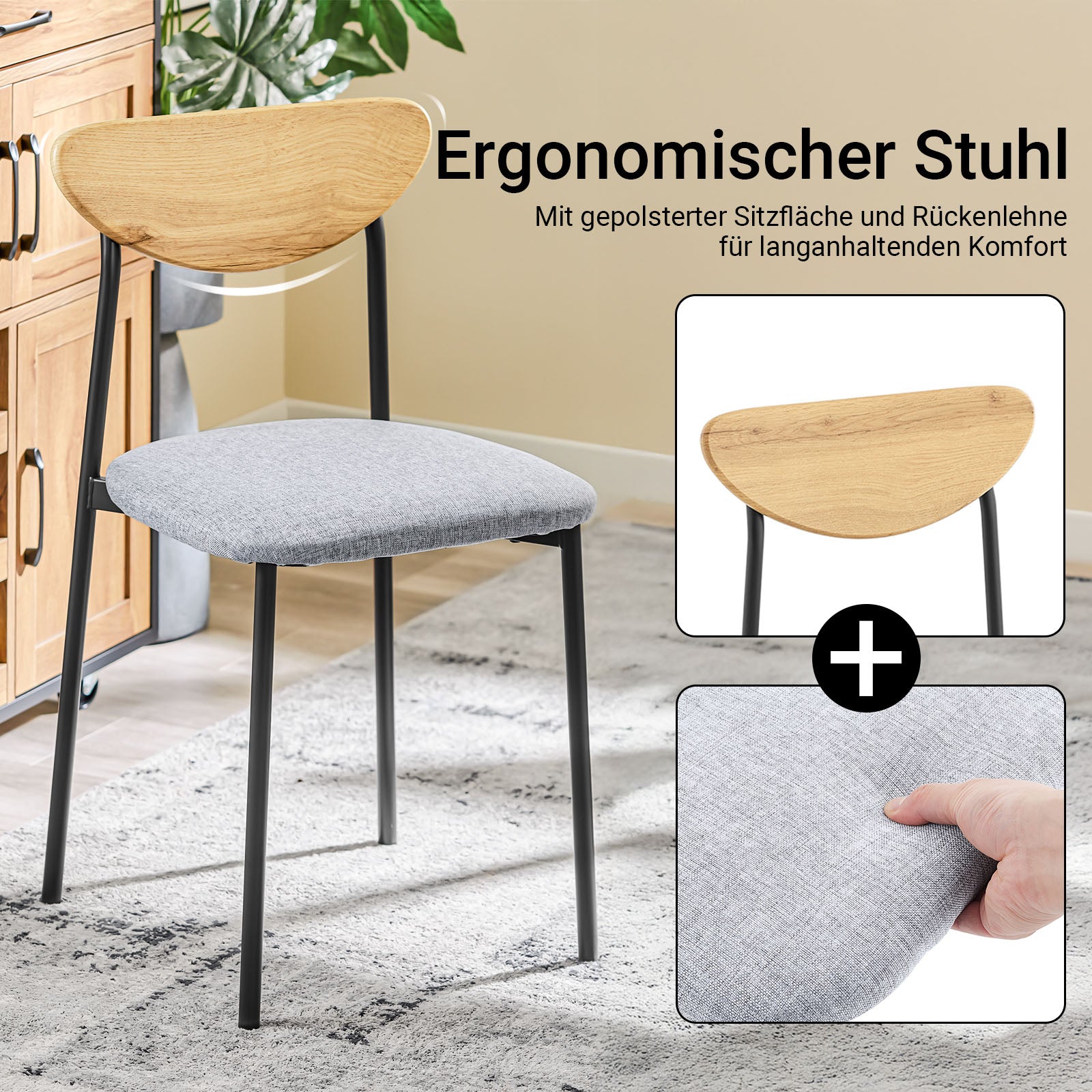 SoBuy | 5-teilig Esstisch mit 4 Stühlen | Bistrotisch | Sitzgruppe | Küchentisch | OGT52-N