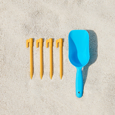 SoBuy | Lycra Strandzelt mit 2 Alu-Stangen | Sonnensegel | Strandmuschel | Hellblau | OZT01-HB