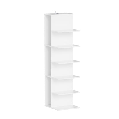 SoBuy | Regale & Bücherregale | Bücherregal Weiß Schmal | Weiß | 30×32.5×110.5 cm | STR14-W