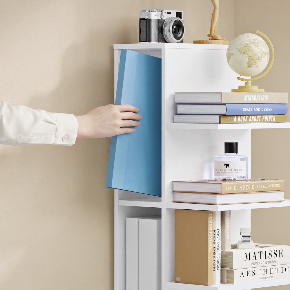 SoBuy | Regale & Bücherregale | Bücherregal Weiß Schmal | Weiß | 30×32.5×110.5 cm | STR14-W
