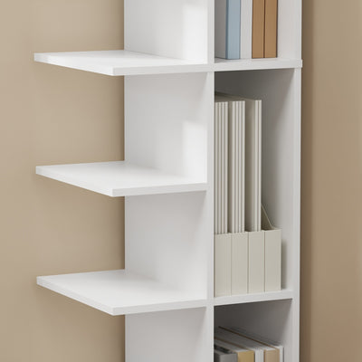 SoBuy | Regale & Bücherregale | Bücherregal Weiß Schmal | Weiß | 30×32.5×110.5 cm | STR14-W
