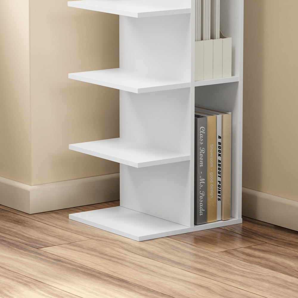 SoBuy | Regale & Bücherregale | Bücherregal Weiß Schmal | Weiß | 30×32.5×110.5 cm | STR14-W