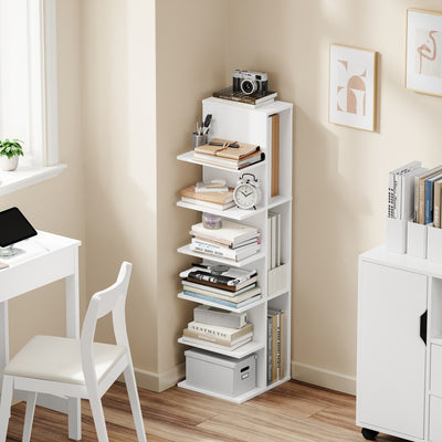 SoBuy | Regale & Bücherregale | Bücherregal Weiß Schmal | Weiß | 30×32.5×110.5 cm | STR14-W
