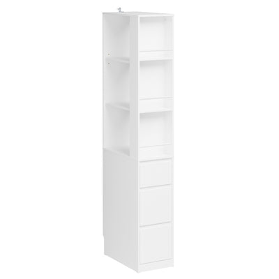 SoBuy Bücherregal Schmal für Nische & kleine Räume Weiß 28×50×170 cm STR15-W