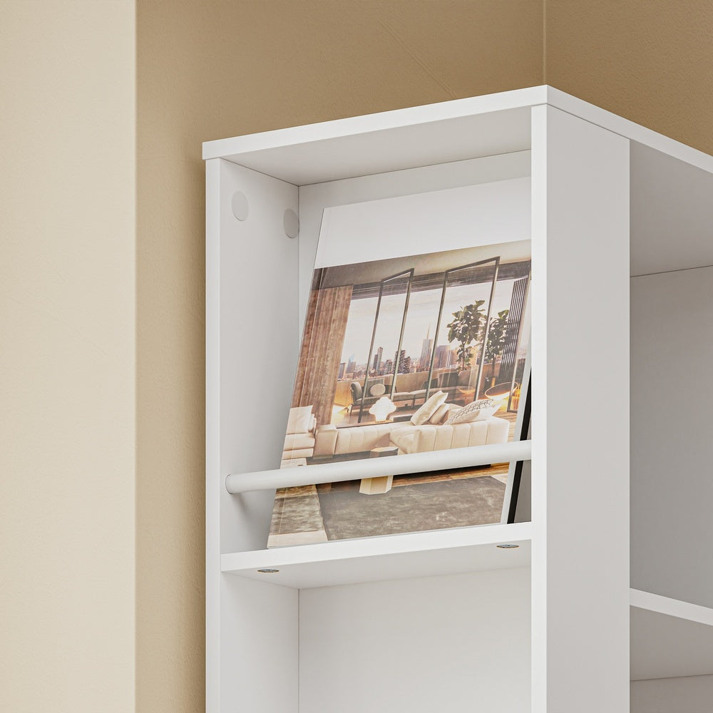 SoBuy Bücherregal Schmal für Nische & kleine Räume Weiß 28×50×170 cm STR15-W