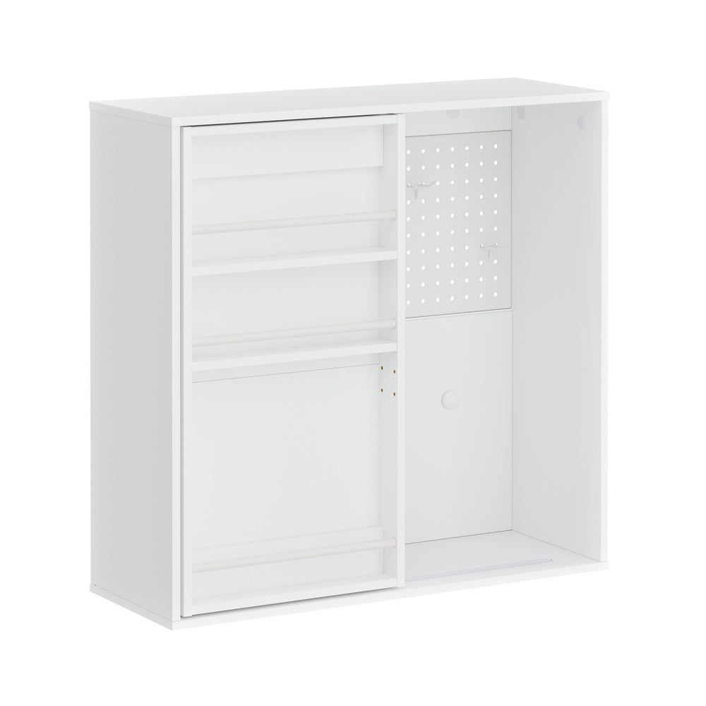 SoBuy | Wand Bücherregal | Wandschrank Weiß hängend mit offenen Fächern | Weiß | STR16-W