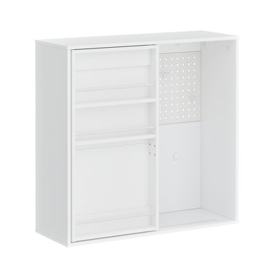 SoBuy | Wand Bücherregal | Wandschrank Weiß hängend mit offenen Fächern | Weiß | STR16-W