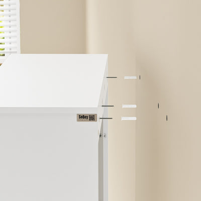 SoBuy | Wand Bücherregal | Wandschrank Weiß hängend mit offenen Fächern | Weiß | STR16-W