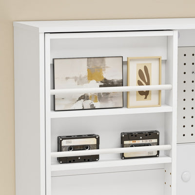 SoBuy | Wand Bücherregal | Wandschrank Weiß hängend mit offenen Fächern | Weiß | STR16-W