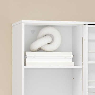 SoBuy | Wand Bücherregal | Wandschrank Weiß hängend mit offenen Fächern | Weiß | STR16-W
