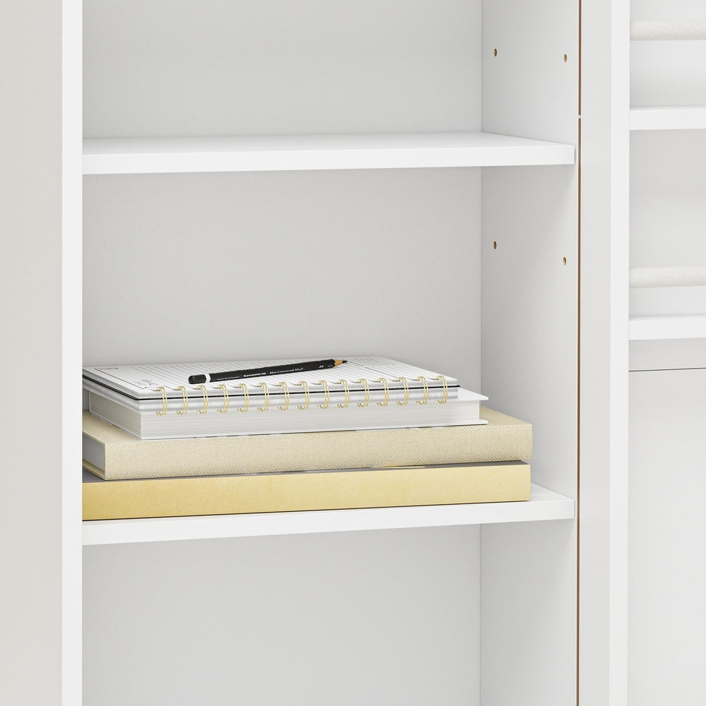 SoBuy | Wand Bücherregal | Wandschrank Weiß hängend mit offenen Fächern | Weiß | STR16-W