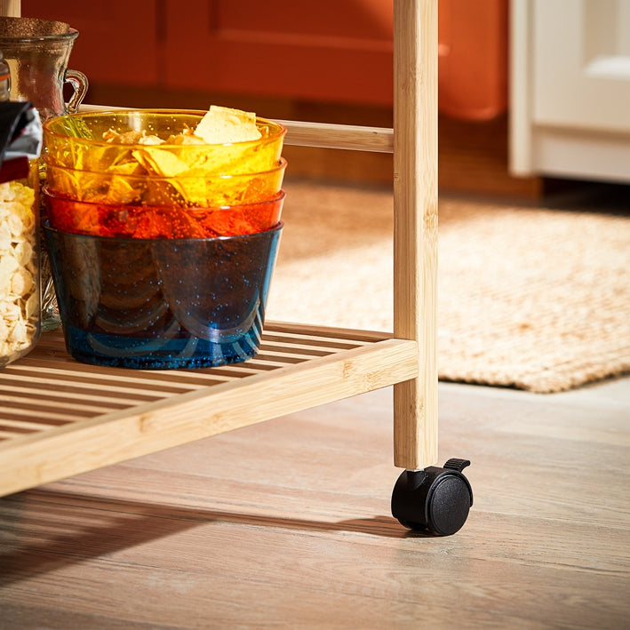 SoBuy | Servierwagen | Küchenwagen | Küchenregal | Rollwagen | Natur | SVW24-N