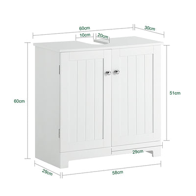 SoBuy | Waschbeckenunterschrank | Badezimmerschrank Weiß | Landhaus | BZR18-W