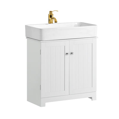 SoBuy | Waschbeckenunterschrank | Badezimmerschrank Weiß | Landhaus | BZR18-W