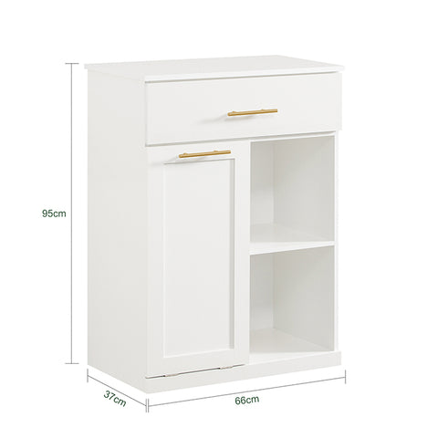 SoBuy | Wäscheschrank | Wäschesammler | Badschrank Weiß | BZR66-W