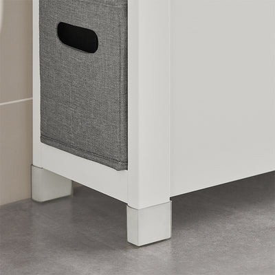 SoBuy | Nischenregal mit 2 Körben | Küchenregal | Badezimmerregal Weiß | BZR83-W