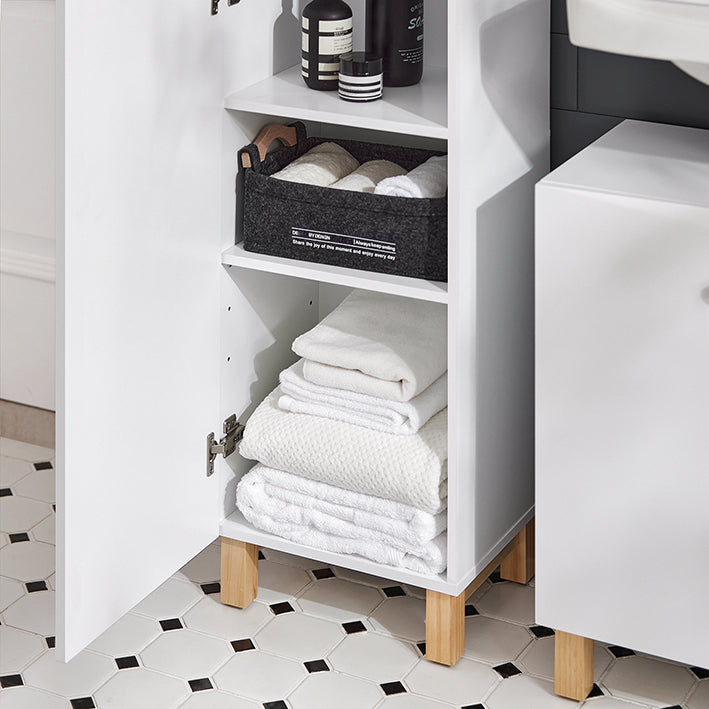 SoBuy | Bad Hochschrank | Badschrank | Badregal | Badmöbel Weiß | BZR91-W