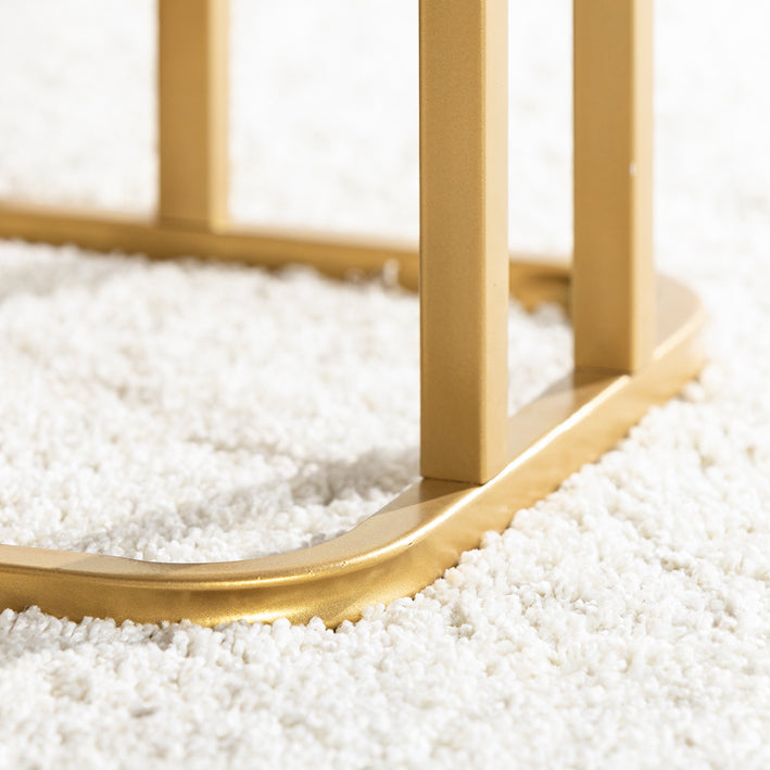 SoBuy | Beistelltisch | Pflegetisch mit goldenem Metallgestell | Couchtisch Sofa | FBT110-G