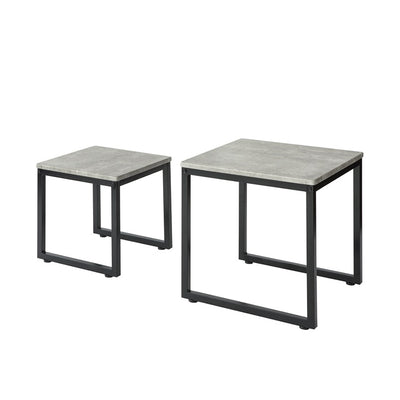 SoBuy | 2 Satztische | Sofatisch | Couchtisch grau | FBT42-HG