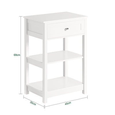 SoBuy | 2er Set Nachttisch | Fürs Schlafzimmer | Couchtisch | Beistelltisch Weiß | FBT46-Wx2