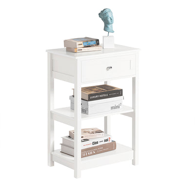 SoBuy | 2er Set Nachttisch | Fürs Schlafzimmer | Couchtisch | Beistelltisch Weiß | FBT46-Wx2