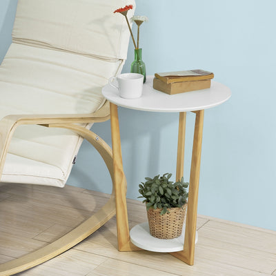 SoBuy | Beistelltisch | Balkontisch | Couchtisch | Weiß | FBT52-WN