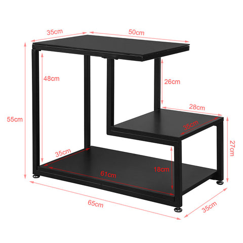 SoBuy | Beistelltisch | Glastisch | Couchtisch Schwarz | FBT65-SCH