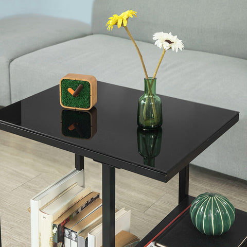 Sobuy | Boční tabulka | Skleněný stůl | Černý konferenční stolek | FBT65-SCH
