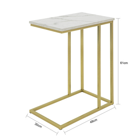 SoBuy | Beistelltisch | Pflegetisch mit goldenem Metallgestell | Couchtisch Sofa | FBT87-G