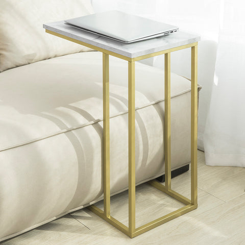 SoBuy | Beistelltisch | Pflegetisch mit goldenem Metallgestell | Couchtisch Sofa | FBT87-G
