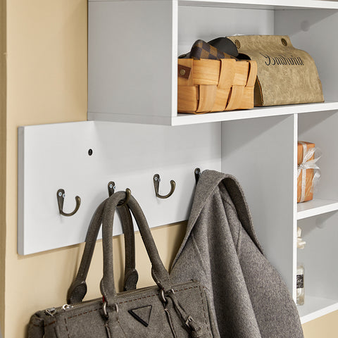 SoBuy | Wandgarderobe | Hängeregal | Flurgarderobe Weiß | FHK17-W