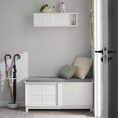 SoBuy | Wandgarderobe | Hängeregal | Flurgarderobe Weiß | FHK18-W