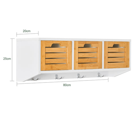 SoBuy | Wandgarderobe | Hängeregal | Flurgarderobe | FHK19-WN