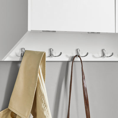 SoBuy | Wandgarderobe | Hängeregal | Flurgarderobe Weiß | FHK24-W