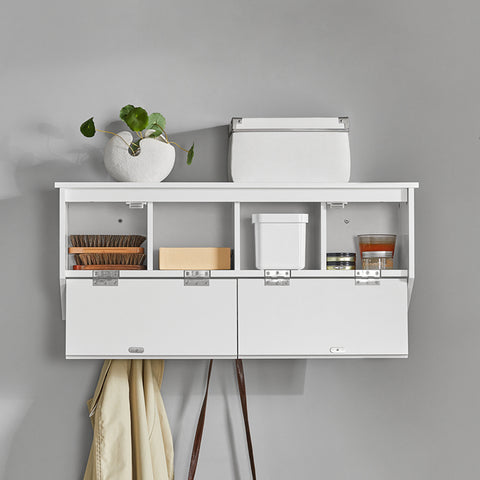 SoBuy | Wandgarderobe | Hängeregal | Flurgarderobe Weiß | FHK24-W