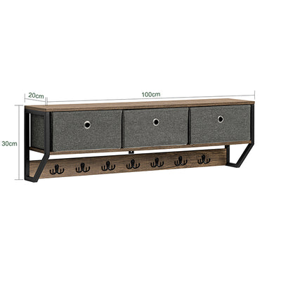 SoBuy | Wandgarderobe | Hängeregal | Flurgarderobe vintage | FHK26-N