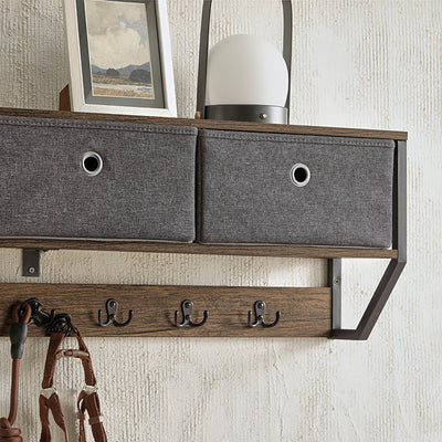 SoBuy | Wandgarderobe | Hängeregal | Flurgarderobe vintage | FHK26-N