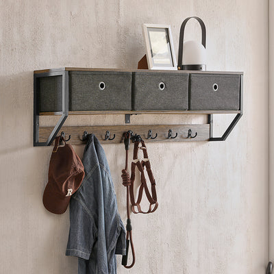 SoBuy | Wandgarderobe | Hängeregal | Flurgarderobe vintage | FHK26-N