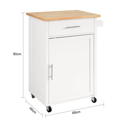 SoBuy | Küchenwagen | Beistellwagen | Rollwagen | Weiß-Natur | FKW102-WN
