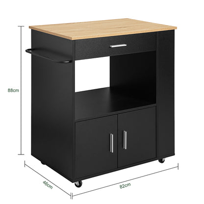 SoBuy Küchenwagen Servierwagen Für Küche, Wohnzimmer, Esszimmer Schwarz 82x88x46cm FKW113-SCH