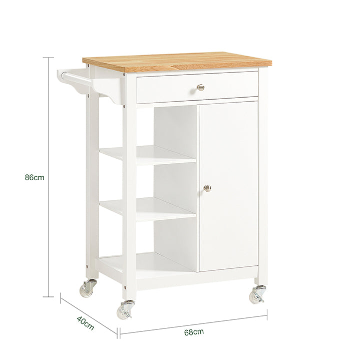 SoBuy | Servierwagen | Rollwagen | Küchenwagen Weiß | FKW46-WN