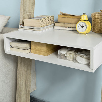 SoBuy | Bücherregal mit Schreibtisch | Wandregal | Standregal Holz | FRG111-WN