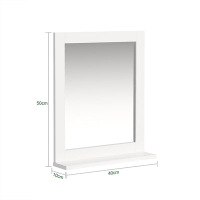 SoBuy | Badspiegel mit Ablage | Wandspiegel | Spiegel Weiß | FRG129-W